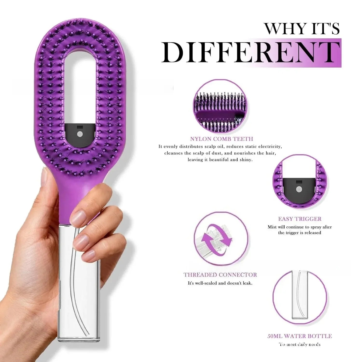 Dual-Action Comfort Hair Brush