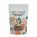 Natural dog treat bag with colorful packaging